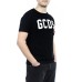 GCDS T-SHIRT IN COTONE A MANICA CORTA BLACK UNISEX CON PATCH LOGO LETTERING GCDS WHITE