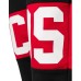 GCDS PANTALONE JOGGER REGULAR IN COTONE BLACK UNISEX CON BANDA LOGO SERIGRAFATA A CONTRASTO
