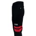 GCDS PANTALONE IN COTONE BLACK CON LOGO LETTERING GCDS E DUE BANDE RED 