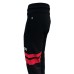 GCDS PANTALONE IN COTONE BLACK CON LOGO LETTERING GCDS E DUE BANDE RED 