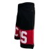 GCDS BERMUDA REGULAR IN COTONE BLACK UNISEX CON BANDA LOGO SERIGRAFATA A CONTRASTO