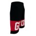 GCDS BERMUDA REGULAR IN COTONE BLACK UNISEX CON BANDA LOGO SERIGRAFATA A CONTRASTO