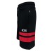 GCDS BERMUDA IN COTONE BLACK UNISEX CON LOGO LETTERING GCDS WHITE E DUE BANDE RED