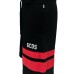GCDS BERMUDA IN COTONE BLACK UNISEX CON LOGO LETTERING GCDS WHITE E DUE BANDE RED
