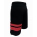 GCDS BERMUDA IN COTONE BLACK UNISEX CON LOGO LETTERING GCDS WHITE E DUE BANDE RED