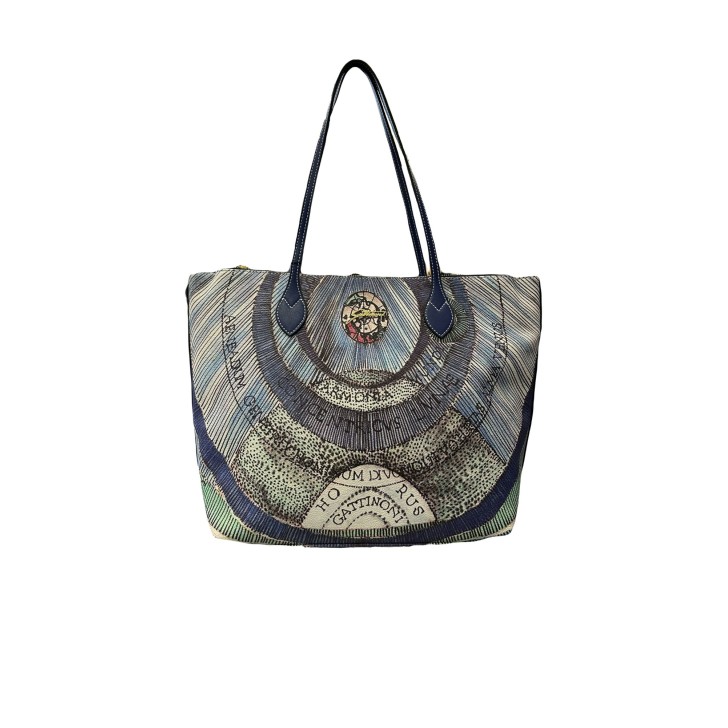 Gattinoni  shopping bag in stampa Planetarium blu