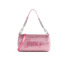 Juicy Couture borsa a spalla rosa con strass e logo nella parte anteriore