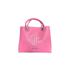 Juisy Couture Borsa a mano rosa con logo nella parte anteriore