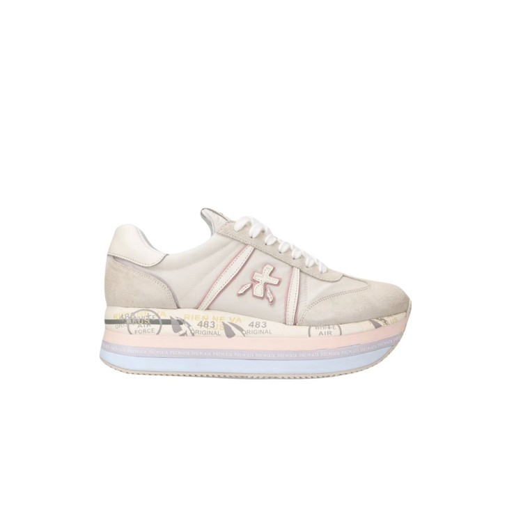 Premiata BETH_6234 Sneakers in pelle beige da donna