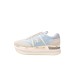 Premiata BETH_6678 Sneakers in suede e tessuto beige e azzurra da donna