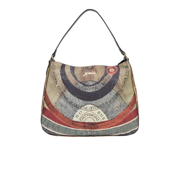 GATTINONI PLANETARIUM BORSA A SPALLA MEDIA DA DONNA CON LOGO LETTERING NELLA PARTE ANTERIORE 