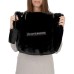 JUICY COUTURE BORSA A SPALLA IN ECOPELLICCIA BLACK CON PATCH IN PU CON LOGO LETTERING IN METALLO SILVER REVERSIBILE BLACK CON LOGO LETTERING RICAMATO 