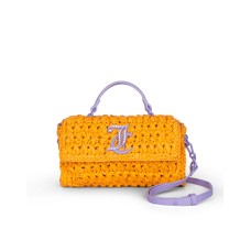 Juicy Couture Borsa arancione e viola con logo nell aparte anteriore 
