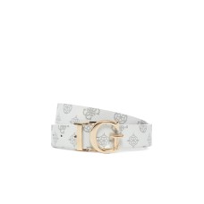 GUESS ERICA CINTURA BIANCA 4G LOGO ALL OVER REVERSIBILE 