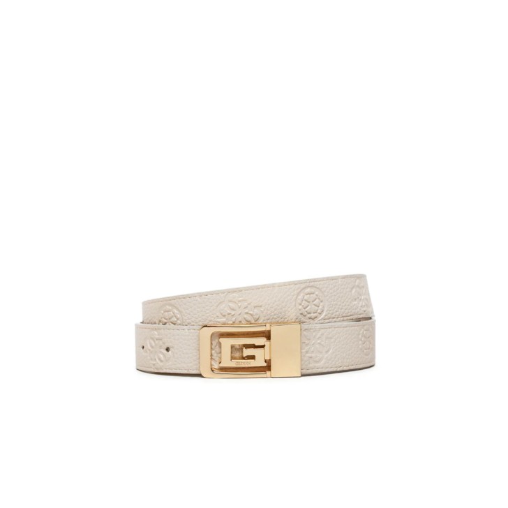 GUESS CINTURA CRESIDIA BIANCA CON LOGO "4G" E PEONY ALL-OVER 