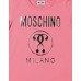 Moschino T-shirt rosa a manica corta con maxi logo