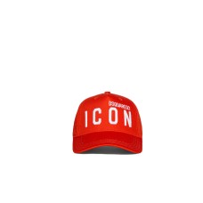Dsquared2 Cappello Baseball in cotone rosso con logo ricamato DSQUARED2 ICON