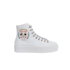 Chiara Ferragni Sneakers  Bianca in Tela con ricamo CF TENNIS CLUB sui lati