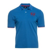 La Martina Polo REGULAR FIT Bluette in cotone a manica corta con logo rosso ricamato