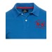 La Martina Polo REGULAR FIT Bluette in cotone a manica corta con logo rosso ricamato