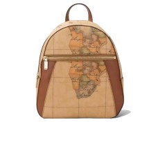 ALVIERO MARTINI 1A CLASSE ZAINO CON STAMPA GEO CLASSIC E INSERTI CUOIO 
