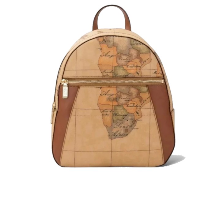 ALVIERO MARTINI 1A CLASSE ZAINO CON STAMPA GEO CLASSIC E INSERTI CUOIO 