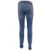 Jeckerson Jeans denim blu cinque tasche con toppe in Alcantara blu