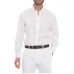 Harmont&Blaine  Camicia bianca in lino da uomo con logo ricamato