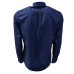 Harmont&Blaine Camicia REGULAR FIT in cotone blu a manica lunga con inserti a contrasto con logo lettering e bassotto