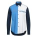 Harmont&Blaine Camicia REGULAR FIT in cotone a manica lunga con fasce a contrasto e logo lettering 