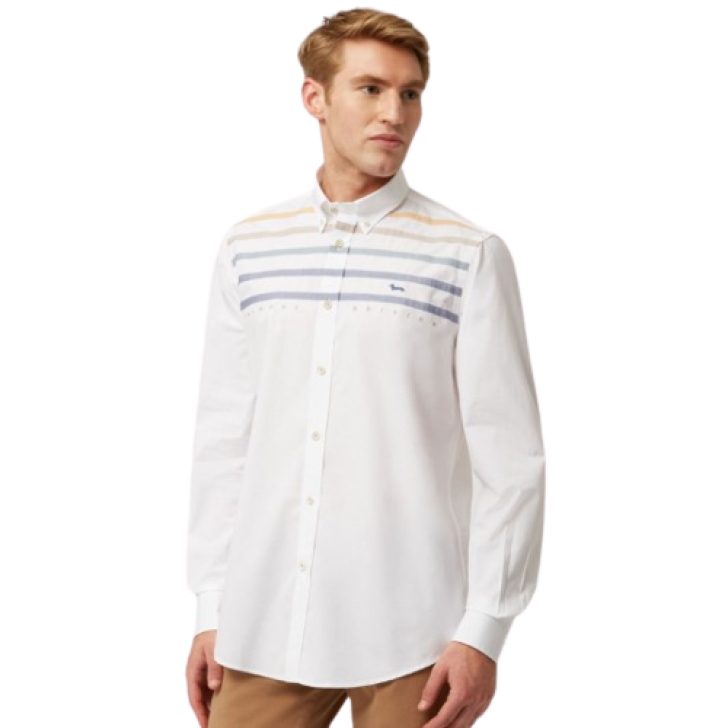 Harmont & Blaine CAMICIA CON FASCETTE LOGATA Bianco Uomo