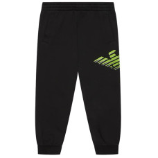 EA7 Emporio Armani Pantalone jogger Nero con maxi logo Aquila da Bambino 