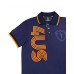 Cesare Paciotti 4US Polo blu in cotone a manica corta