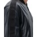 Emporio Armani Giubbotto Bomber Blu in pelle con bande sulle maniche in nastro con logo lettering