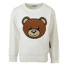 Moschino Maglione Bianco con maxi Patch Teddy 