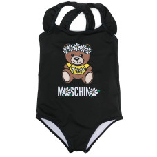 Moschino costume intero nero con Teddy Bear e logo lettering