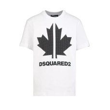 Dsquared2 T-shirt in cotone bianca con maxi logo