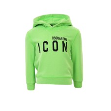 Dsquared2 Felpa con cappuccio Unisex Verde in cotone a girocollo con logo lettering