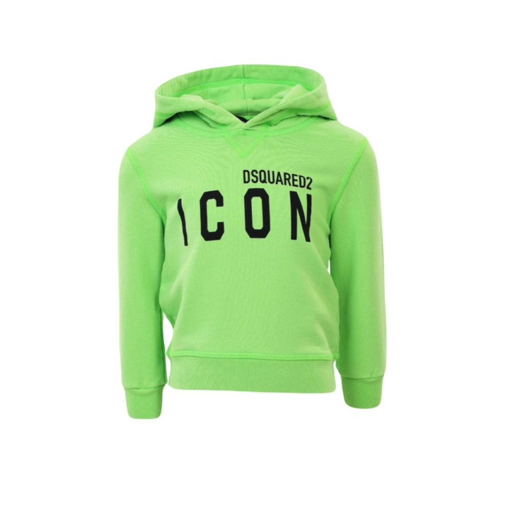 Dsquared2 Felpa con cappuccio Unisex Verde in cotone a girocollo con logo lettering