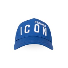 Dsquared2 Cappello Baseball in cotone blu con logo ricamato DSQUARED2 ICON