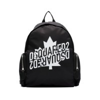 Dsquared2 Zaino Unisex nero in Nylon con multitasche e maxi logo e logo lettering DSQUARED2