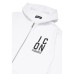 Dsquared2 Felpa Unisex in cotone Full zip Bianca con cappuccio e logo ICON DSQUARED2