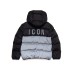 Dsquared2 Giubbotto Nylon oversize Nero con capuccio parte posteriore con bicolore con maxi logo ICON