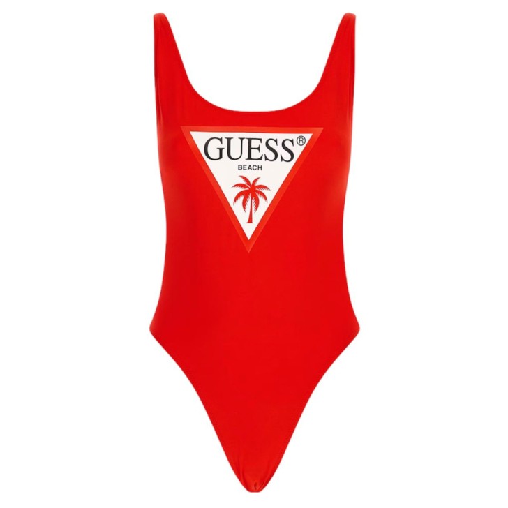 GUESS COSTUME ROSSO INTERO CON LOGO TRIANGOLO