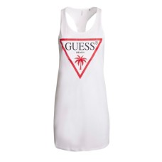 Guess vestito a canotta bianco con logo nella parte anteriore