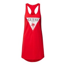 Guess vestito a canotta rosso con logo frontale