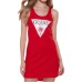 Guess vestito a canotta rosso con logo frontale