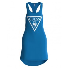 Guess vestito a canotta blu con logo nella parte anteriore