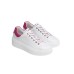 NERO GIARDINI SNEAKERS BIANCA IN PELLE CON INSERTO FUCSIA