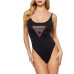 Guess costume intero nero con logo in strass